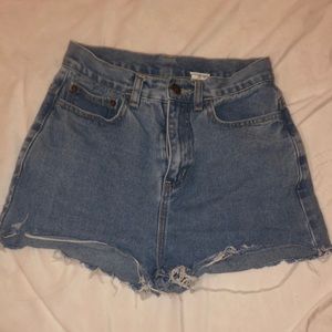 demin high waisted shorts